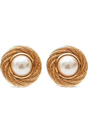 Dior 2000s faux-pearl clip-on earrings