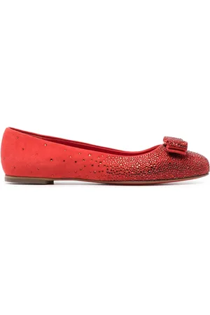 Salvatore Ferragamo Vara-bow rhinestone-embellished ballerina shoes