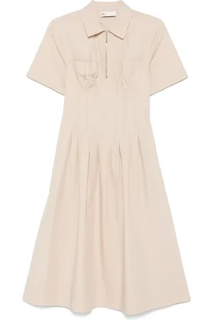 Tory Burch Poplin pleat-waist dress
