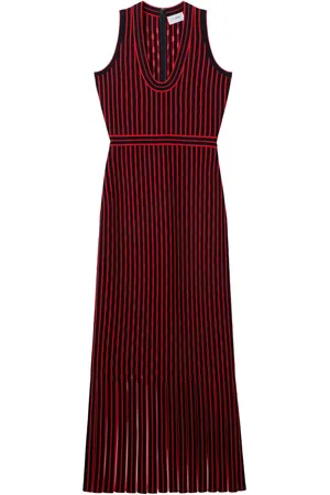 ST. JOHN Scoop-neck open-knit maxi dress