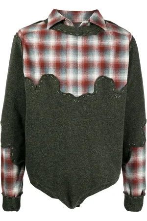 Maison Margiela X Pendleton yoke-detail jumper