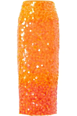 Carolina Herrera Ombré-effect sequinned midi skirt