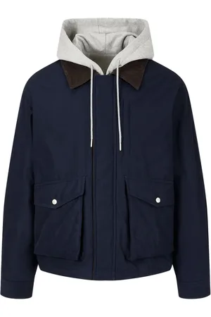 Studio Tomboy Corduroy-collar hooded jacket