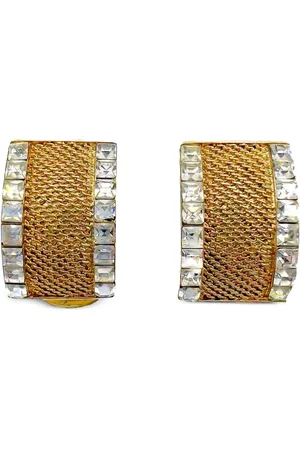 Balenciaga 1980s crystal-embellished mesh earrings