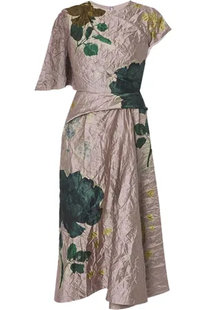 Erdem Short-sleeve asymmetric midi dress