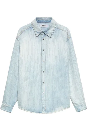 Msgm Washed-denim overshirt