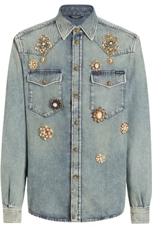 Dolce & Gabbana Crystal-embellished denim shirt