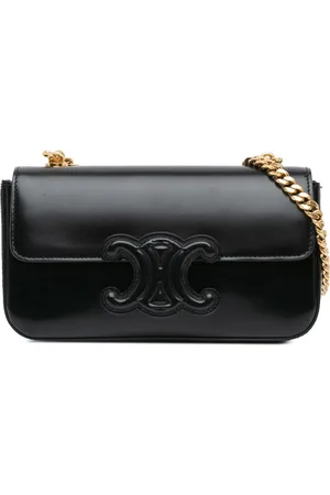 Céline 2022 Shiny Calfskin Triomphe Claude Chain shoulder bag