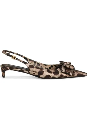 Dolce & Gabbana 30mm leopard-print satin slingback pumps