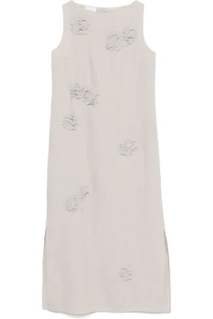 AKRIS Floral-appliqué maxi dress