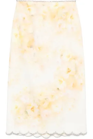 ZIMMERMANN Crush scalloped midi skirt