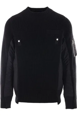 SACAI Panelled waffle-knit sweatshirt