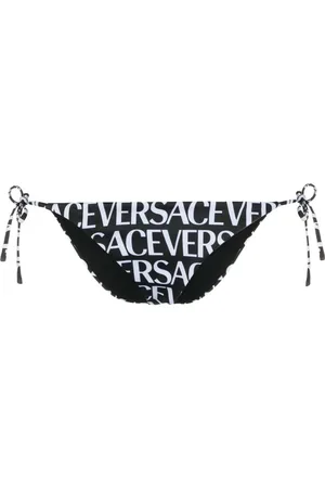 VERSACE Logo-print tie-fastening bikini bottoms
