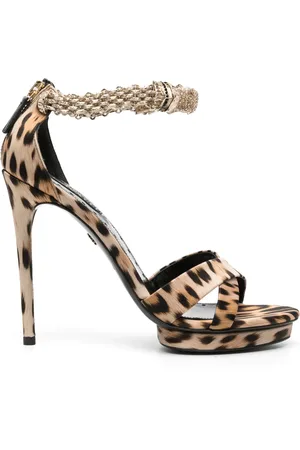 Roberto Cavalli 125mm leopard-print sandals