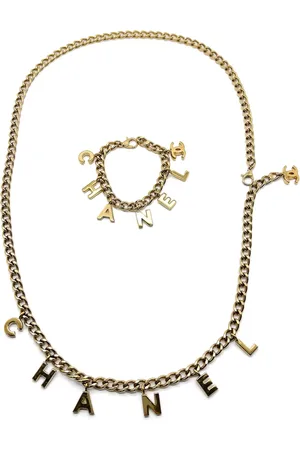 CHANEL 2002s letter-charm neclace set