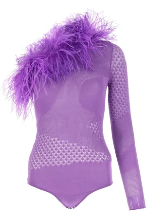 verguenza Feather-detail bodysuit