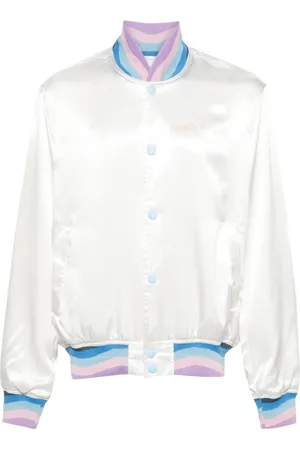 Family First Swan-print satin bomber jacket