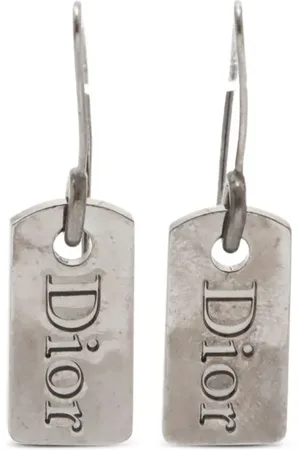 Dior 2000s logo-plate earrings
