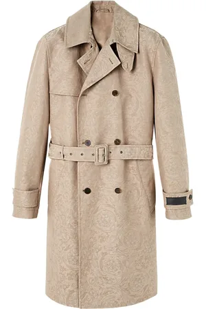 VERSACE Floral-jacquard cotton trench coat