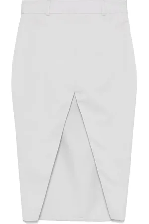 ALMAZ V-slit midi skirt