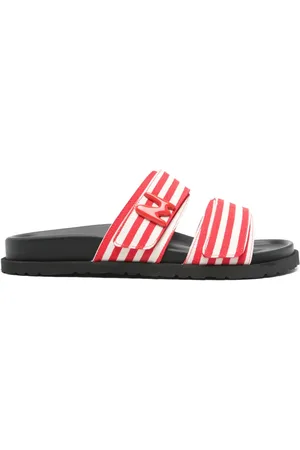 Msgm Striped canvas slides