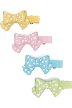 MONNALISA Bow-motif hair clips (set of four)