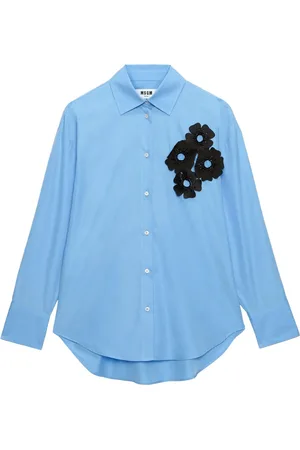 Msgm Floral-appliqué shirt