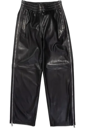 Purple Brand Side-zip leather trousers