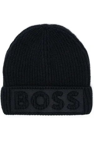 HUGO BOSS Logo-embossed beanie hat