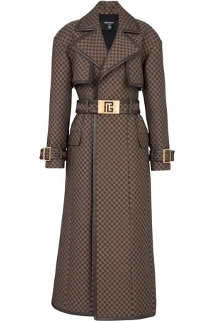 Balmain Mini monogram-jacquard trench coat