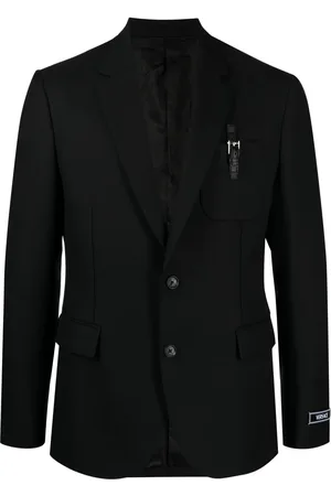 VERSACE Buckle-detail single-breasted blazer