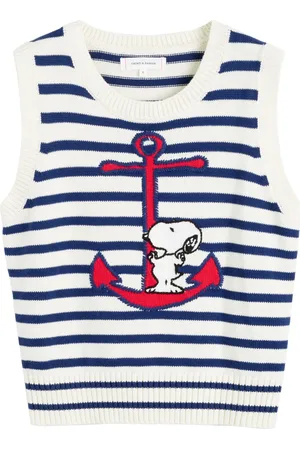 Chinti & Parker X Peanuts Snoopy-embroidered top