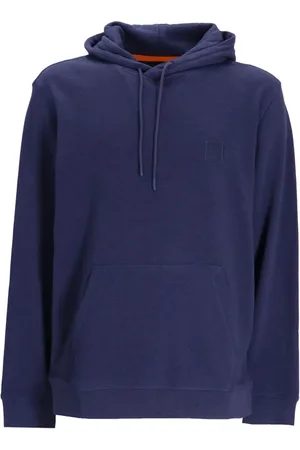 HUGO BOSS Logo-patch cotton hoodie