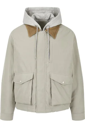 Studio Tomboy Corduroy-collar hooded jacket