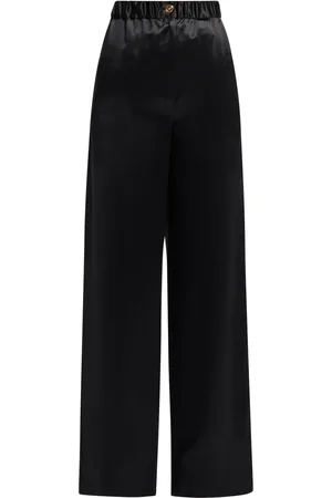 VERSACE Wide-leg silk trousers