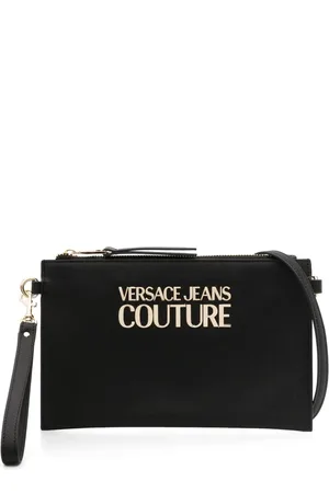 VERSACE Logo-plaque detail clutch bag