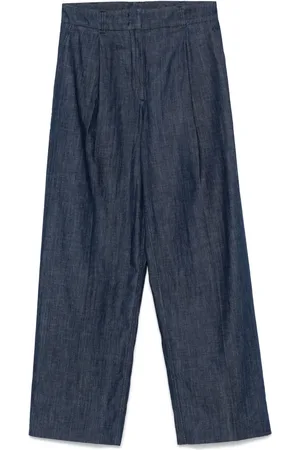 Another Tomorrow Chambray wide-leg jeans