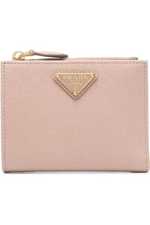 Prada Logo-plaque grained leather wallet
