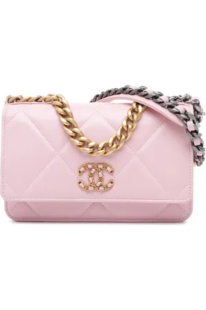 CHANEL 2021-2023 Quilted Lambskin 19 Wallet on Chain satchel