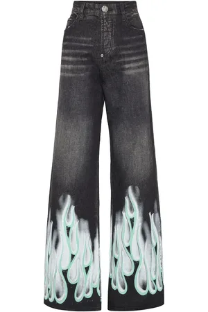 Philipp Plein Flame-print jeans