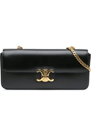 Céline 2022 Triomphe Calfskin Cuir Chain shoulder bag