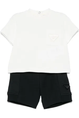 Emporio Armani Logo-embroidered shorts set