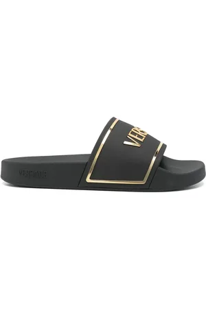 VERSACE Logo-embossed slides