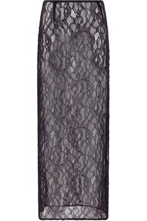 LANEUS Chantilly laced midi skirt