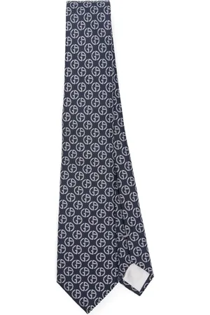 Giorgio Armani Monogram-jacquard silk tie