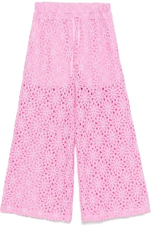MISS GRANT Floral-lace trousers