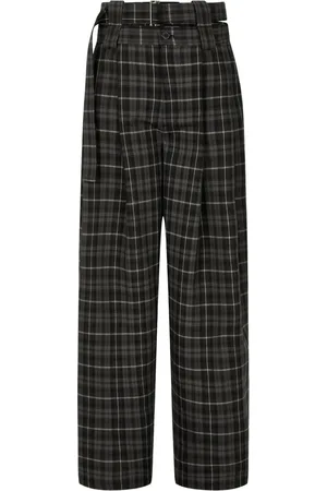 Studio Tomboy Tartan-check belted trousers