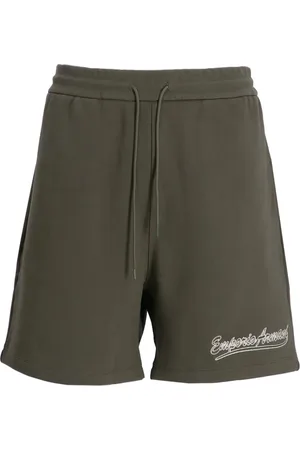 Emporio Armani Logo-embroidered cotton track shorts