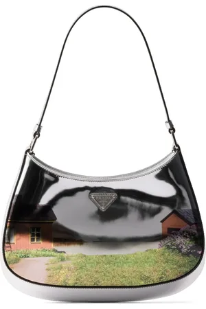 Prada Cleo printed brushed leather shoulder bag