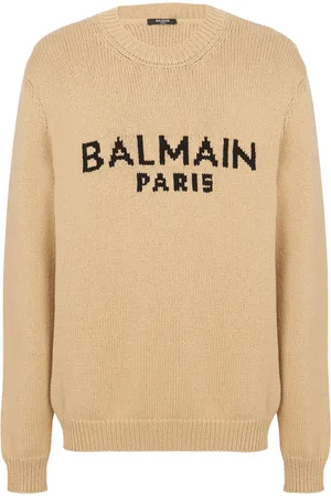 Balmain Logo intarsia-knit merino-wool jumper